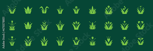 kind of plant flowers gardening botanical agriculture flat modern minimal icon set collection sign symbol logo design vector illustration