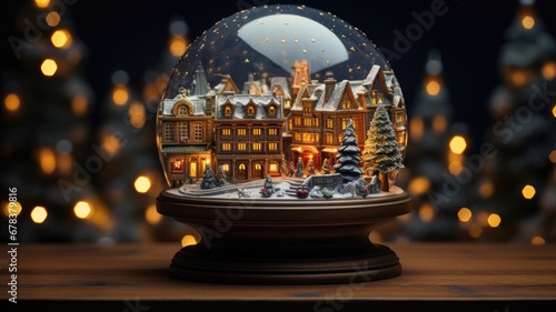 snow globes  each containing a different city  transforming the space into a magical display of urban scenes  the intricacies and charm of miniature cityscapes.