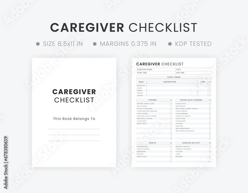 Caregiver Checklist Template. Printable Caregiver Daily Checklist Template