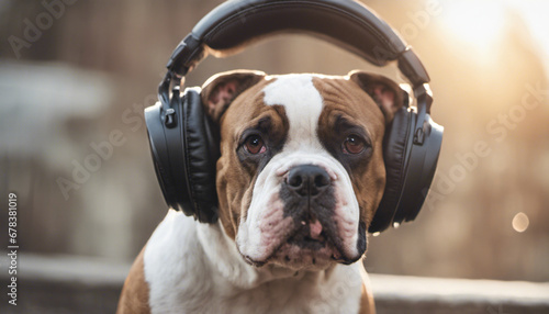 dog wearing headphones © The A.I Studio
