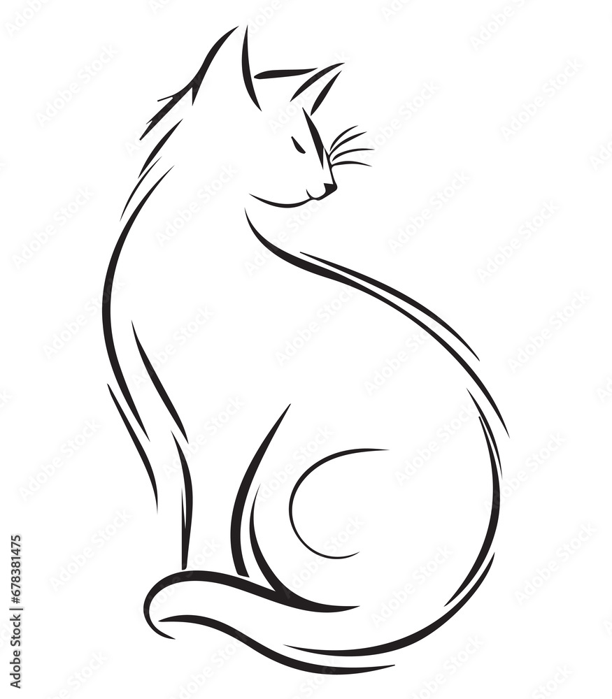 abstract line art drawing cat vector,print ready,reeditable,eps abstract line art drawing cat vector,print ready,reeditable,eps