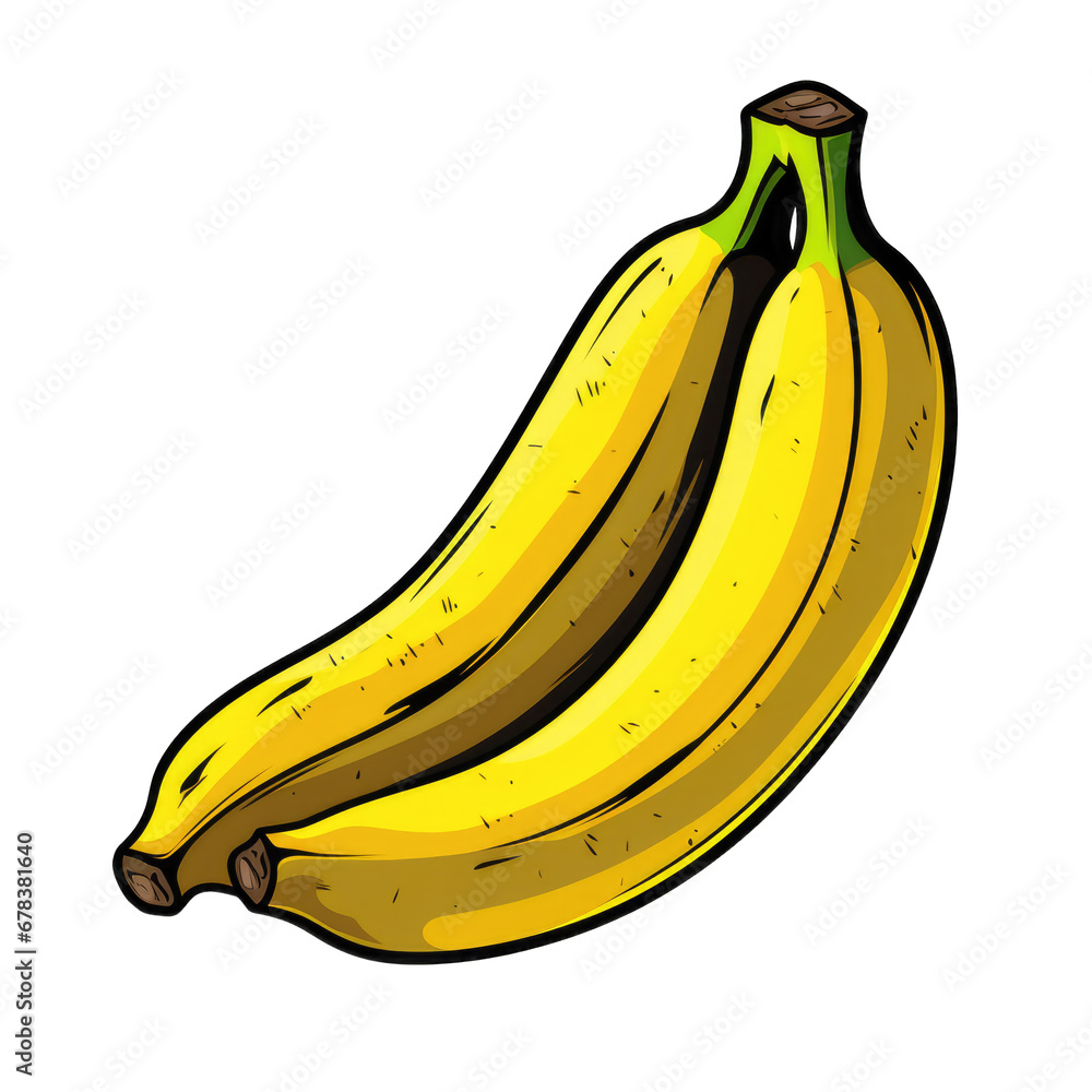 banana bananas . Clipart PNG image . Transparent background . Cartoon vector style . Generative AI 