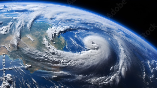 Satellite View, Tropical Storm Over Ocean