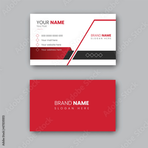Modern minimalist creative business card design template.