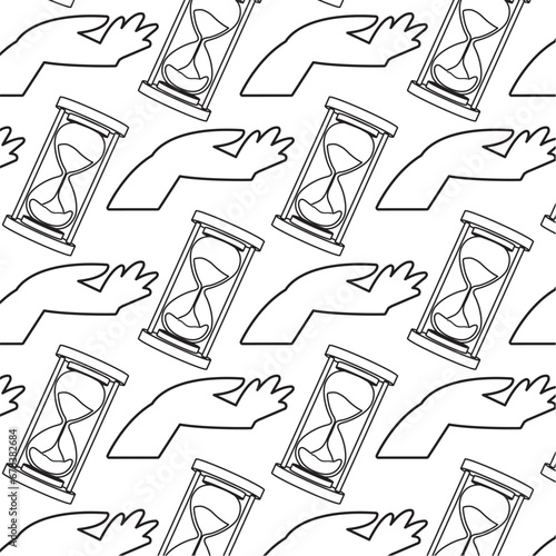 Sand watch icon Pattern background Vector