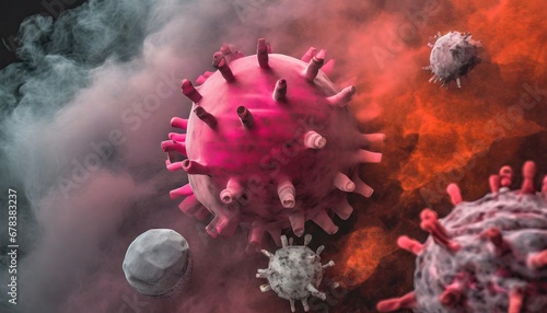 Virus  Antibodies and viral infection under the microscope. The body s immune defense. Antigens 3D illustration