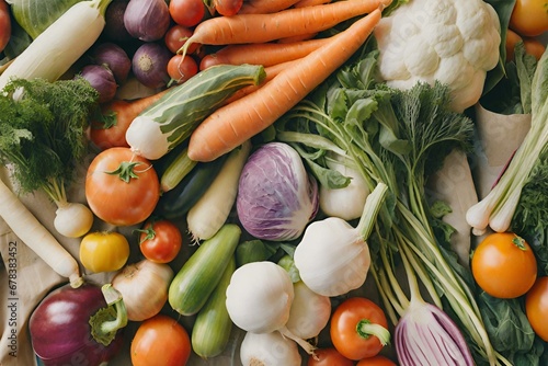Collage of farmers' market vegetables, colorful composition Collage of vegetables
