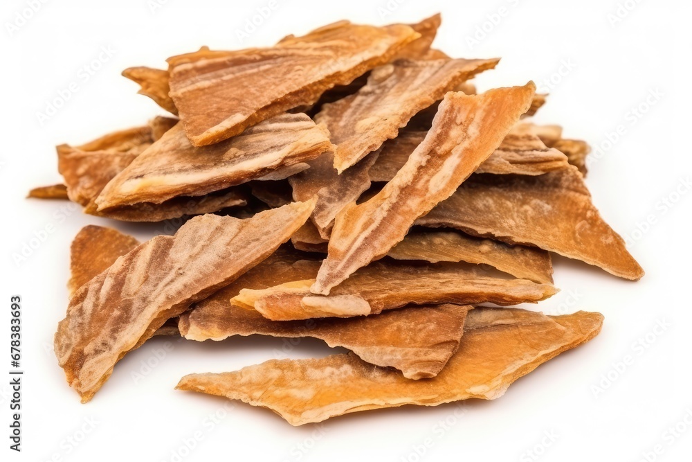 Meat Jerky Isolated, Dry Salted Chicken Slices, Small Pieces of Dehydrated Beef, Beer Snacks, Dried Pork Meat Jerky Isolated, Dry Salted Chicken Slices, Small Pieces of Dehydrated Beef, Beer Snacks, Dried Pork