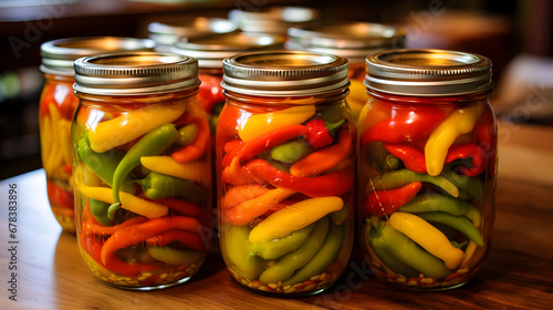 Jars Full of Pickled Peppers