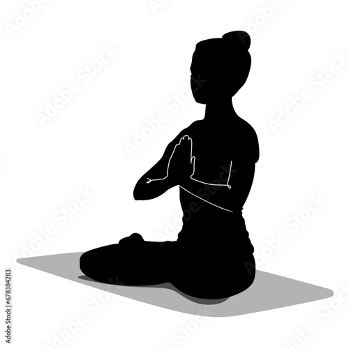 Vector icon silhouette pictogram of a yoga posture in very elegant black color