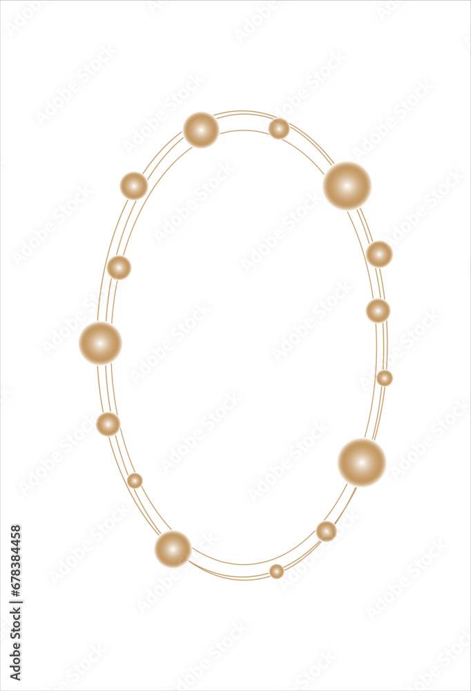 Oval gold frame with burning round gold lights, garland, isolated on white background. Frame for invitations, cards, decorations, vector. Oval gold frame with burning round gold lights, garland, isolated on white background. Frame for invitations, cards, decorations, vector.