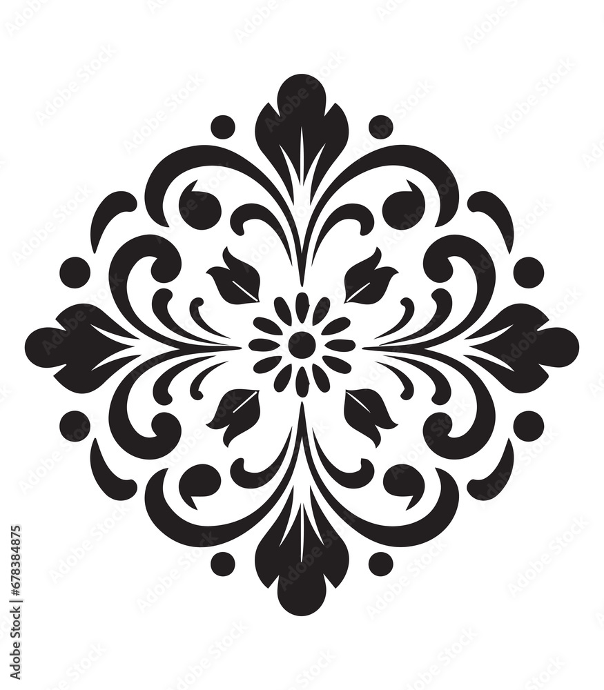 Floral pattern drawing, patterns, ready to print, eps,