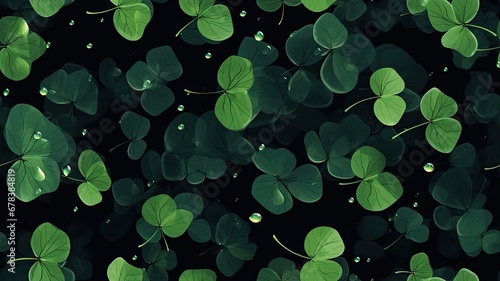 green leaves adorned with water drops against a dramatic black background  highlights the freshness of nature in a unique and versatile composition.