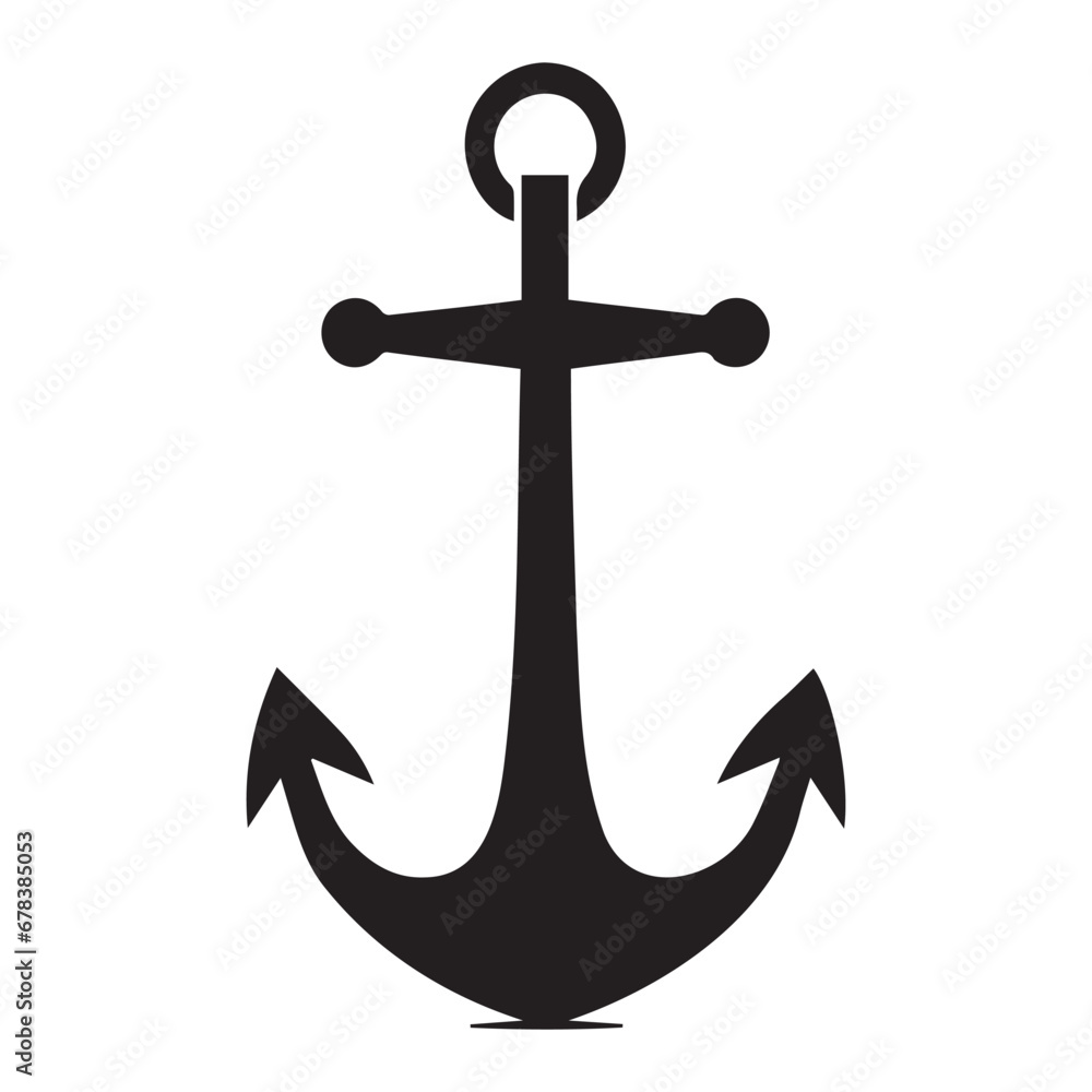 black and white sailor anchor vector drawing, ready to print, EPS, cutting file, clip art black and white sailor anchor vector drawing, ready to print, EPS, cutting file, clip art