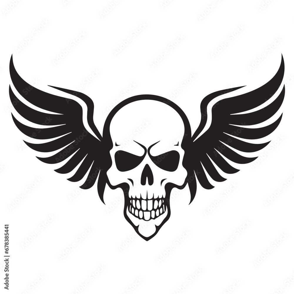 winged skull vector tattoo drawings, ready for print, sticker, eps winged skull vector tattoo drawings, ready for print, sticker, eps