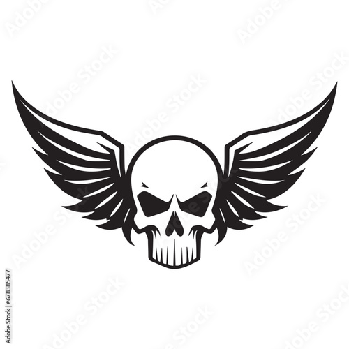 winged skull vector tattoo drawings, ready for print, sticker, eps