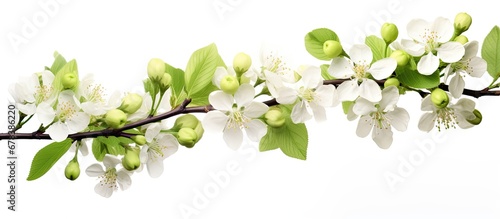 Wallpaper Mural Springtime branches adorned with Apple blossoms and fresh green leaves Torontodigital.ca