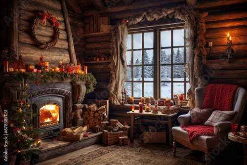 Cute and cozy cottage with fall decorations pumpkins
