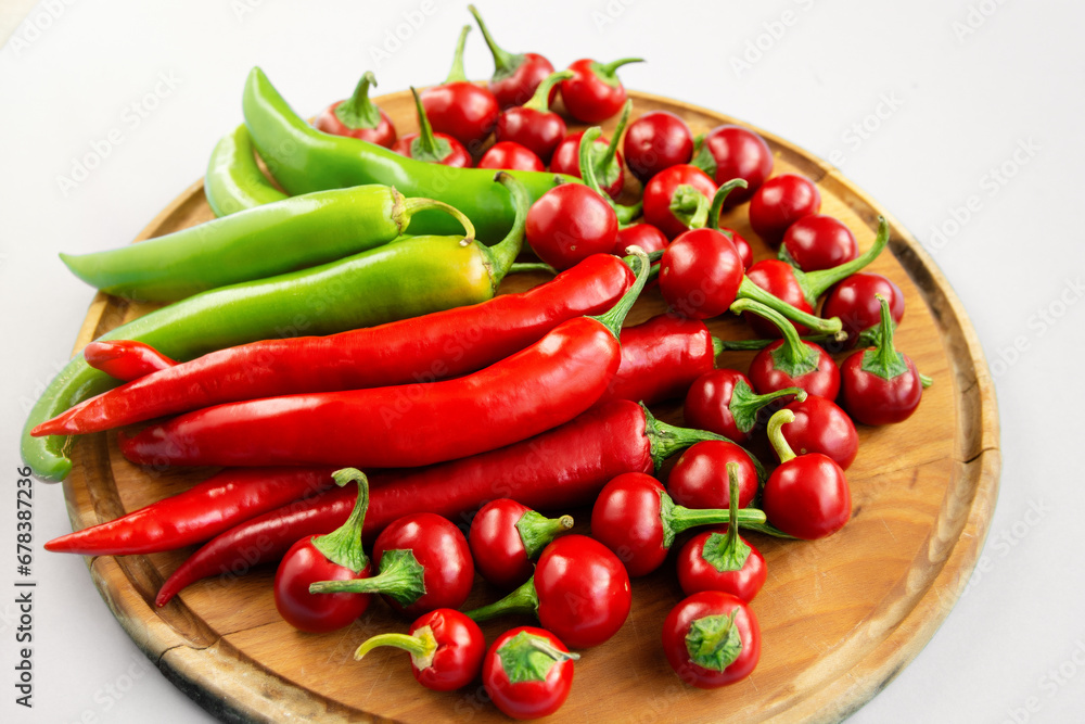 Different type hot Chili Pepper, hot spice organic background	