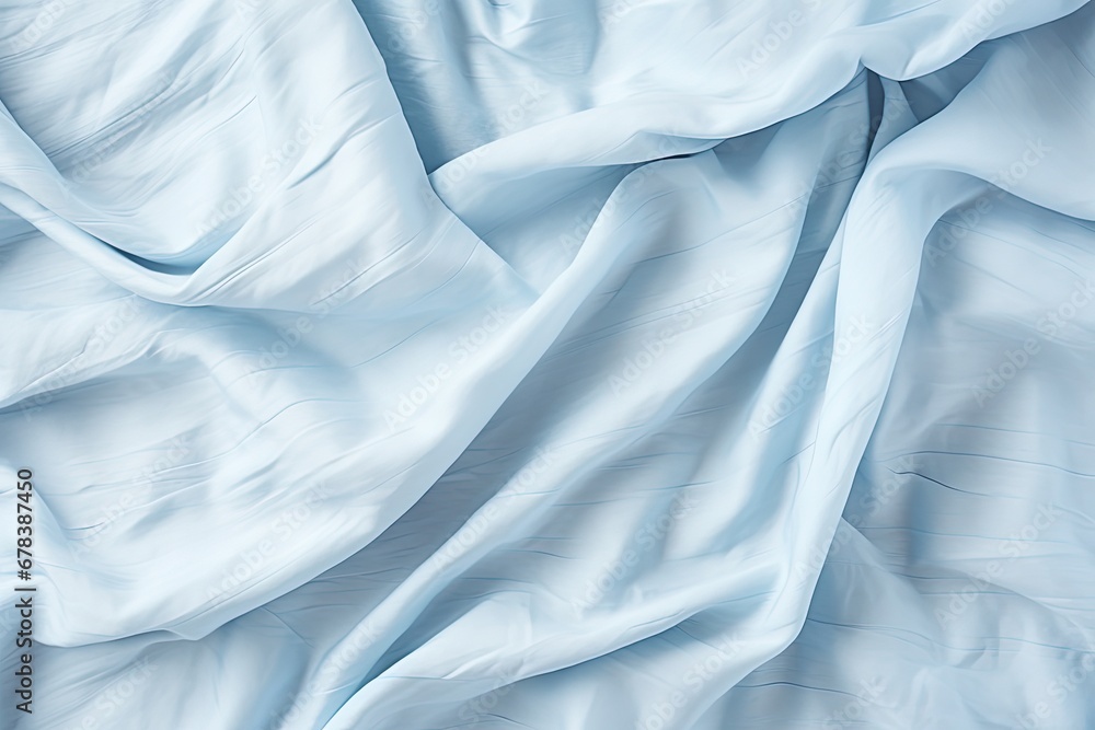 Abstract blue crumpled linen background.