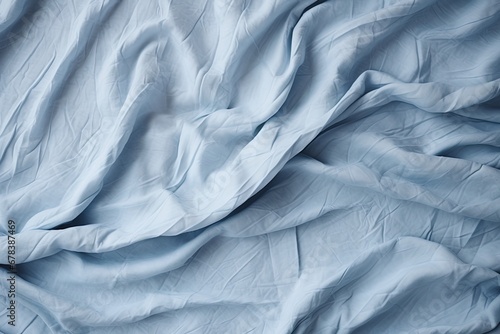 Abstract blue crumpled linen background.