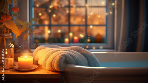 Enjoying a Warm Bath in Cozy Serenity