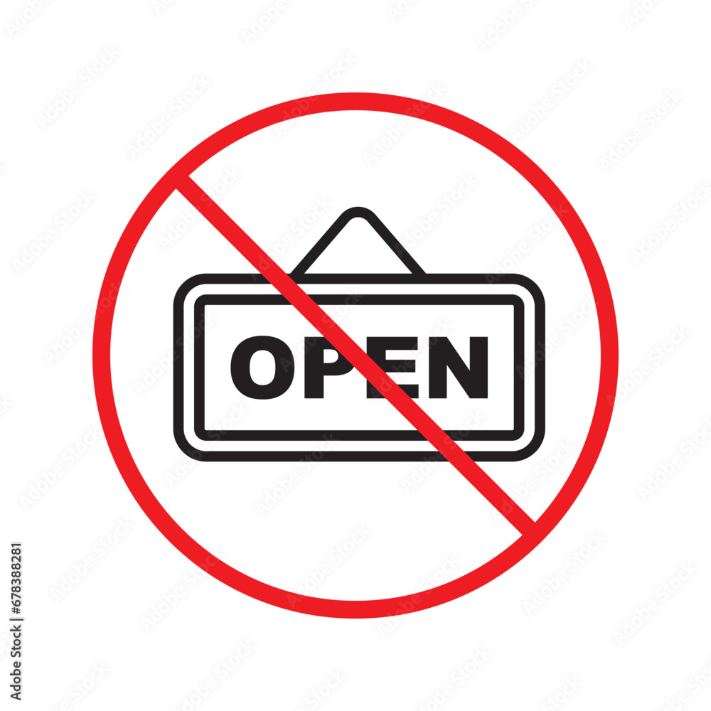 Open vector icon. Open flat sign design. Open signboard symbol pictogram. Illustration of nameplate icon. Forbidden Prohibited Warning, caution, attention, restriction door hanger UX UI Open vector icon. Open flat sign design. Open signboard symbol pictogram. Illustration of nameplate icon. Forbidden Prohibited Warning, caution, attention, restriction door hanger UX UI
