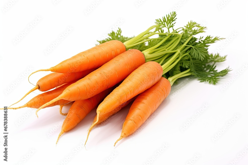 Bunch of carrots on white background. Bunch of carrots on white background.
