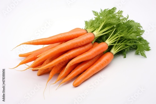 Bunch of carrots on white background.