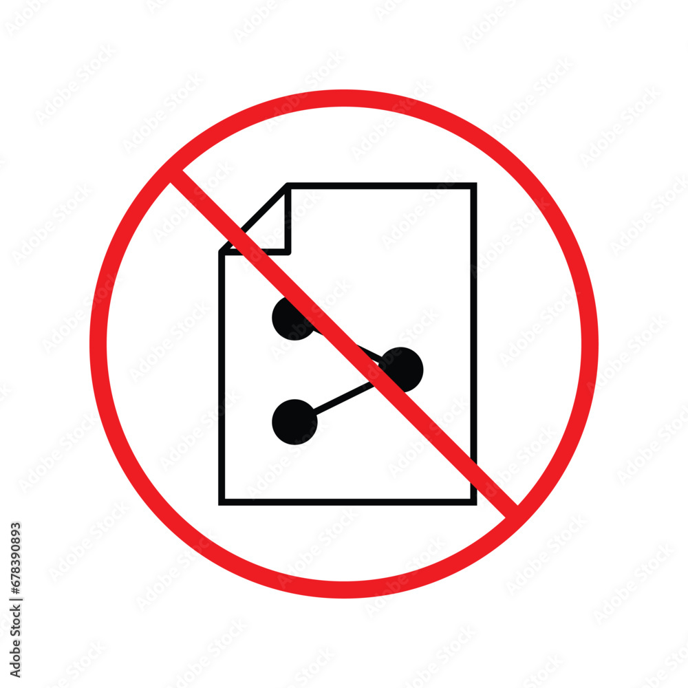Forbidden Prohibited Warning, caution, attention, restriction. Share symbol pictogram. Share vector icon. Share flat sign design. UX UI Forbidden Prohibited Warning, caution, attention, restriction. Share symbol pictogram. Share vector icon. Share flat sign design. UX UI