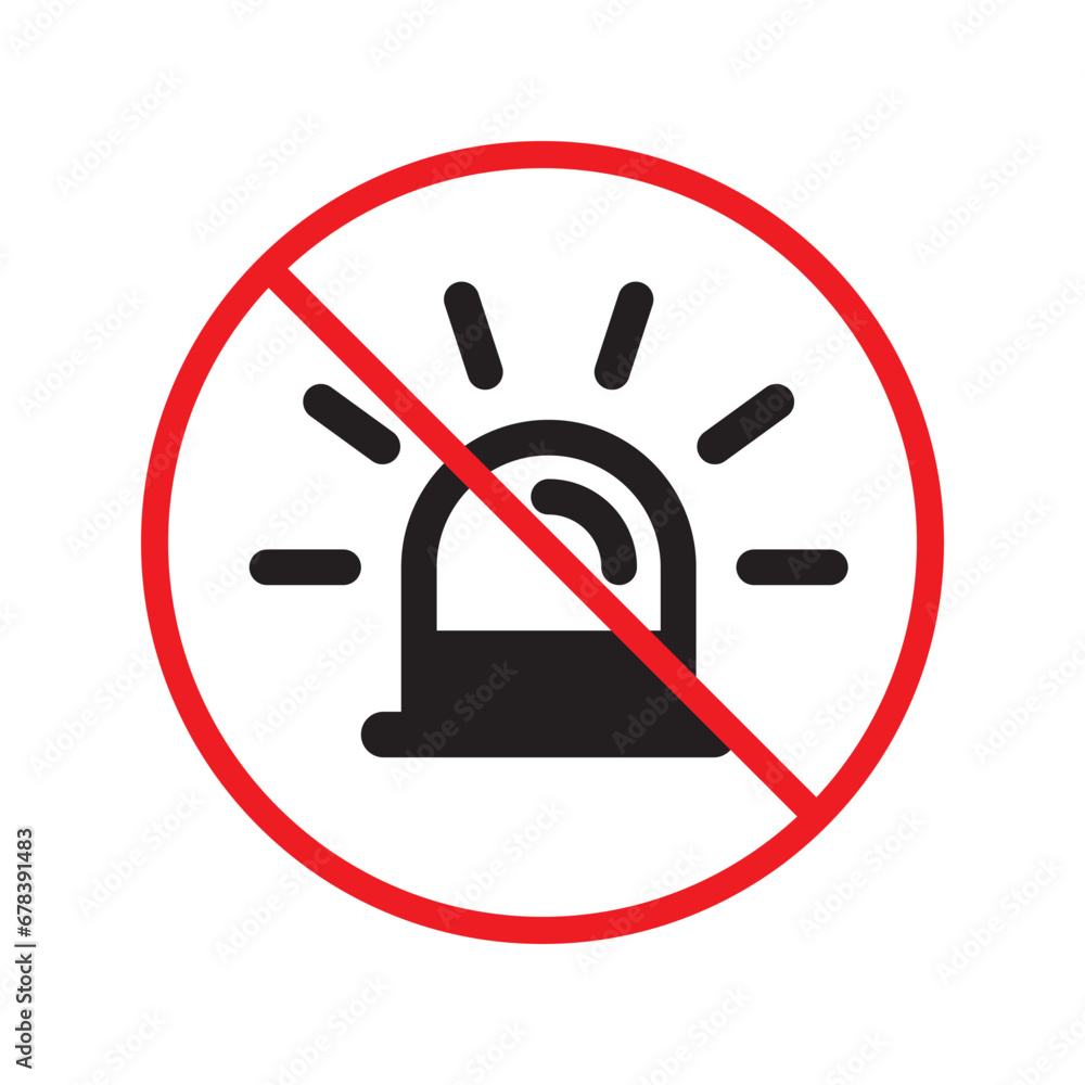 Vecteur Stock Forbidden siren icon. No siren vector sign. Prohibited