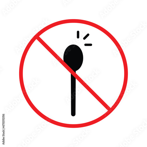 Forbidden spoon vector icon. Prohibited Warning, caution, attention, restriction label danger. No spoon flat sign design. Do not use spoon symbol pictogram. UX UI icon
