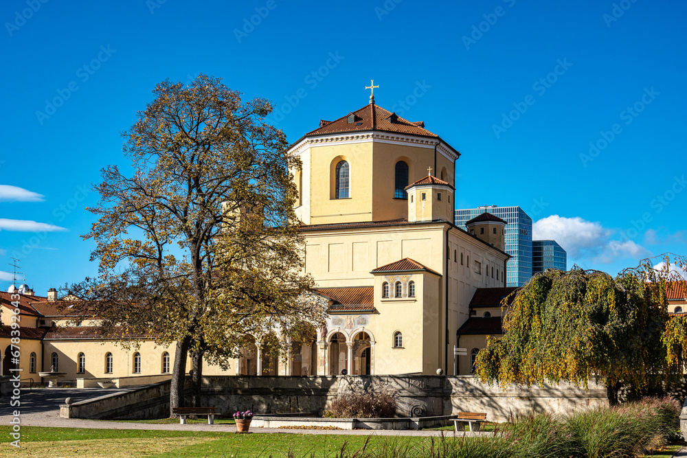 Autumn view of the Northern Cemetery is one of the largest cemeteries in Munich, Germany Autumn view of the Northern Cemetery is one of the largest cemeteries in Munich, Germany