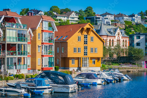 Obraz na płótnie Cityscape of Kristiansand (Norway) w salonie