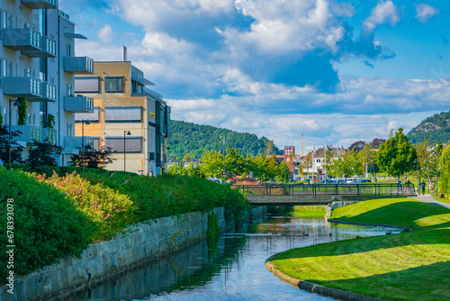 Obraz na płótnie Cityscape of Kristiansand (Norway) w salonie