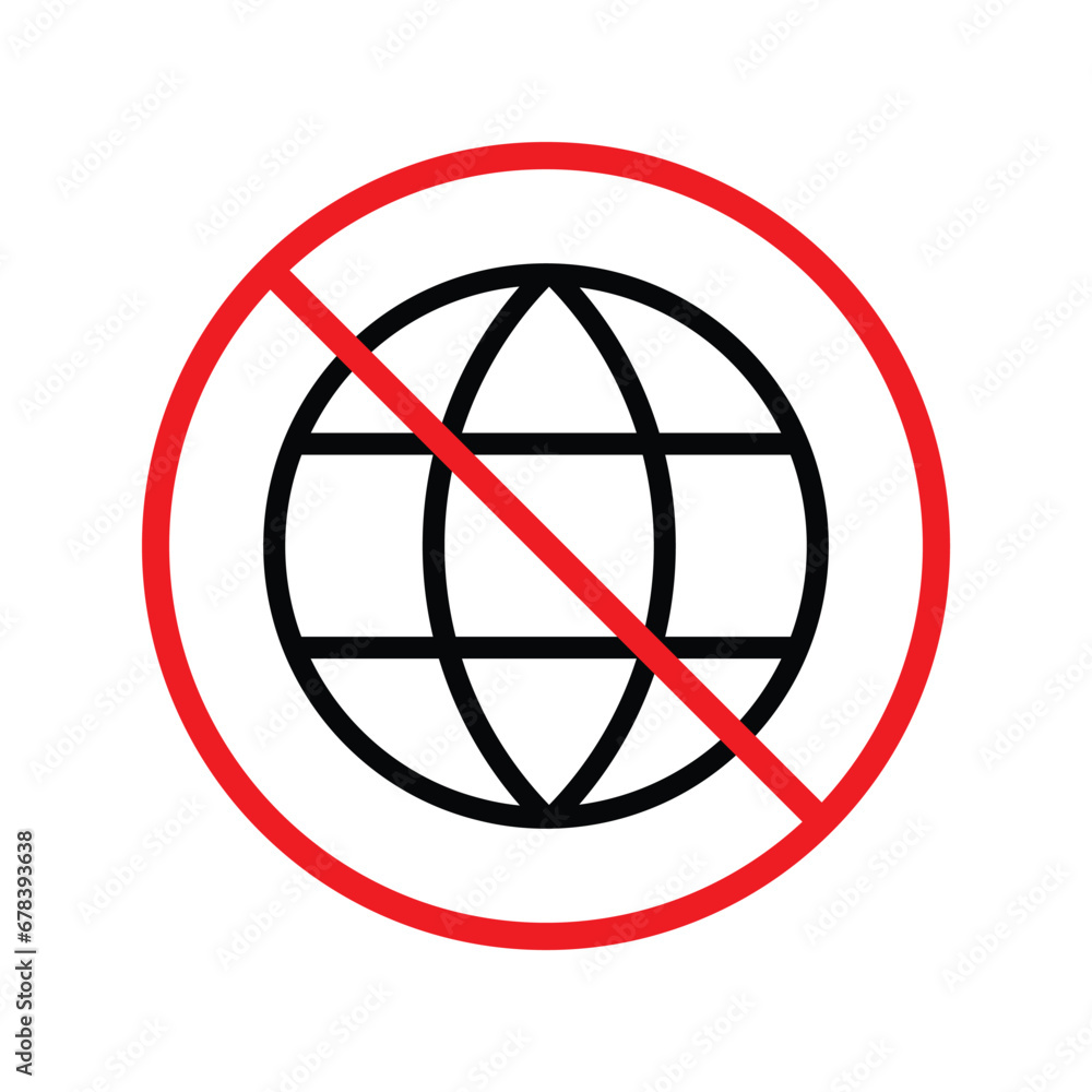 Forbidden Prohibited Warning, caution, attention, restriction label danger. No Web icon. Global network icon. Website vector icon. Site flat sign design. Www symbol pictogram. URL sign. UX UI icon Forbidden Prohibited Warning, caution, attention, restriction label danger. No Web icon. Global network icon. Website vector icon. Site flat sign design. Www symbol pictogram. URL sign. UX UI icon
