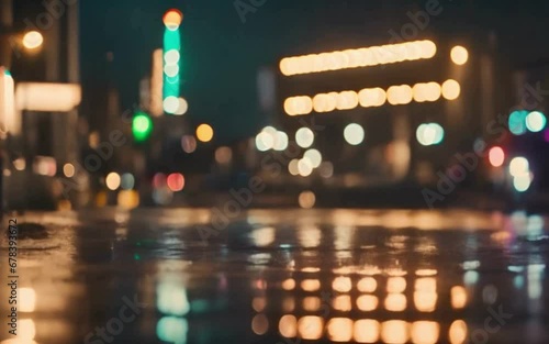 time lapse of rainy street at night photo