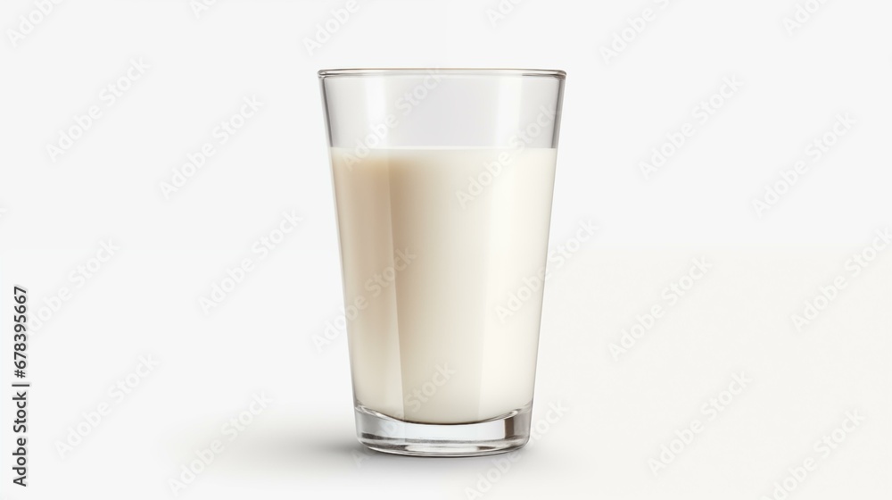 Glass of milk isolated on white background. Realistic photo. Glass of milk isolated on white background. Realistic photo.