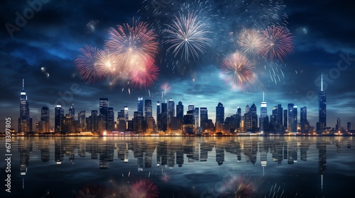 fireworks above a city © Alexandru