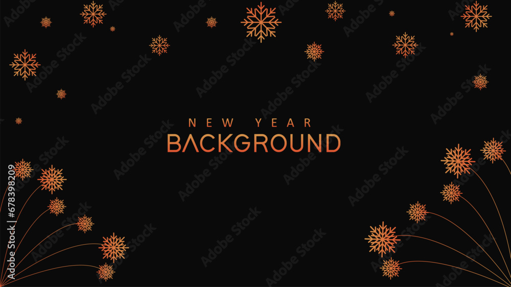 
Happy New Year Premium background wave line isolated black background. Modern futuristic graphic design element. minimalist symmetric