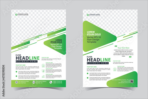 Brochure template layout design. Corporate business annual report, catalog, magazine, flyer mockup. Creative modern bright concept Green color 