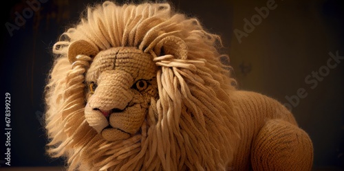 Majestic Stuffed Lion Ruling Over His Domain Generative AI