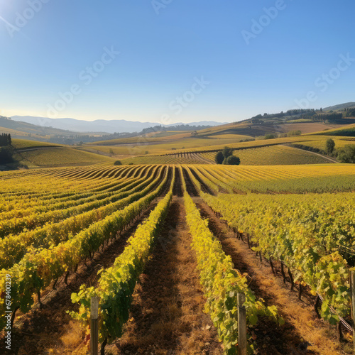 A checkerboard of lush vineyards and golden wheat 
