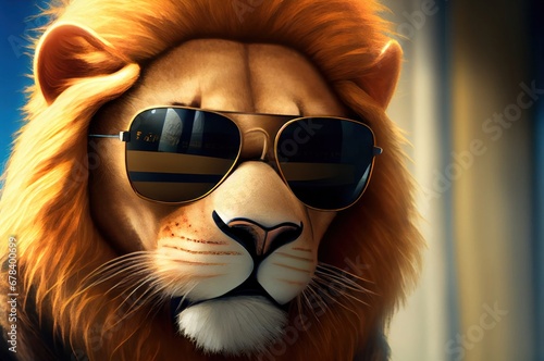 Lion Rocking Sunglasses and a Jacket Generative AI