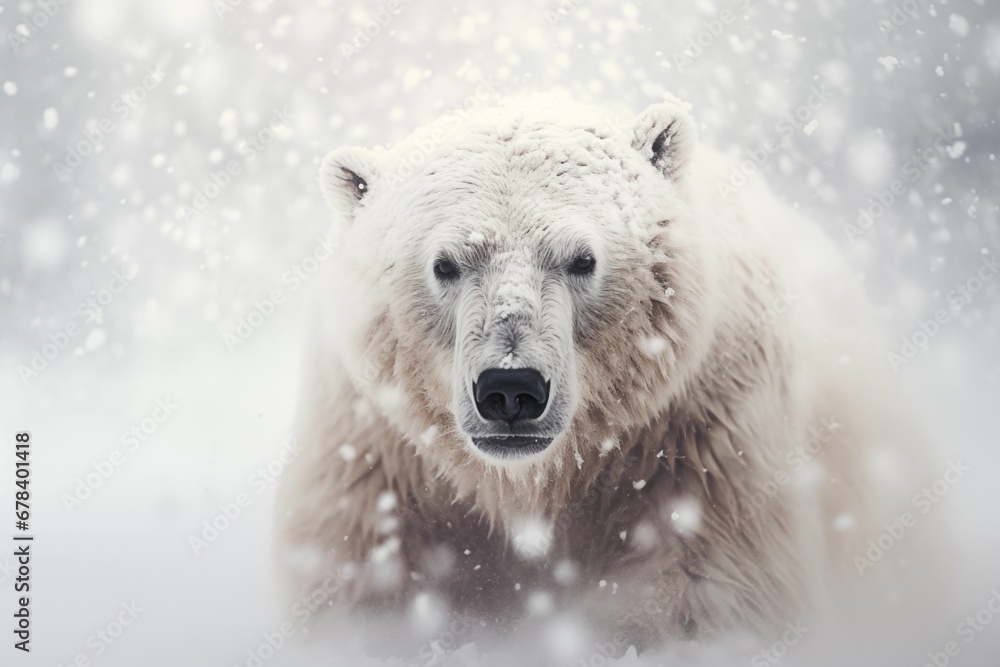 Polar bear in a blizzard Polar bear in a blizzard