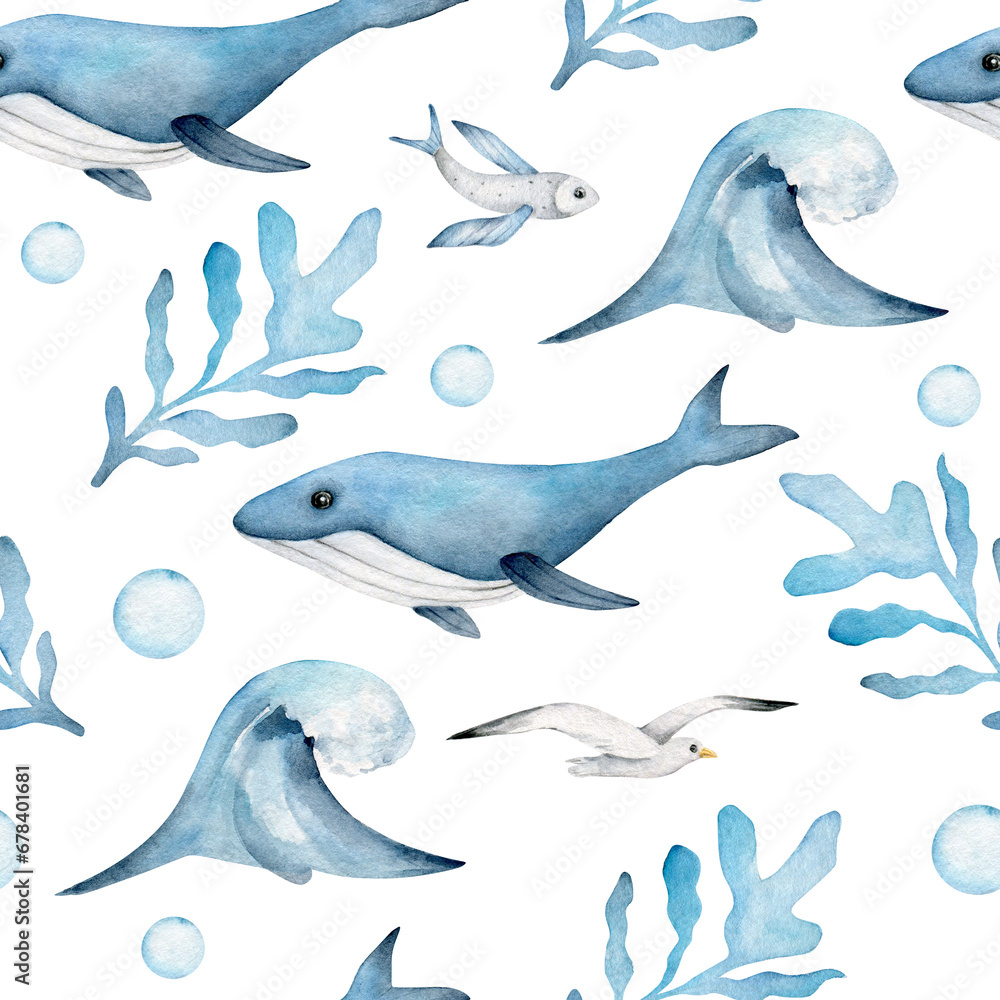 pattern with whale pattern with whale