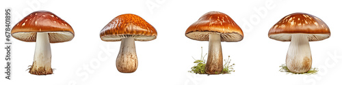 Boletus mushroom Hyperrealistic Highly Detailed Isolated On Transparent Background Png File
