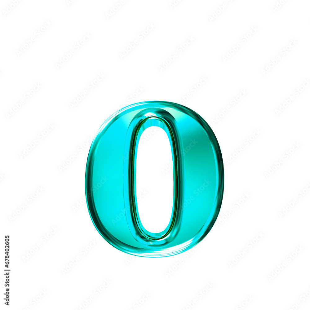 Turquoise symbol with bevel. letter o Turquoise symbol with bevel. letter o
