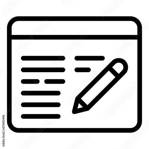 Copywriting black outline icon