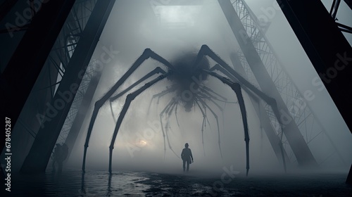 A scary giant spider. Creepy creature. photo